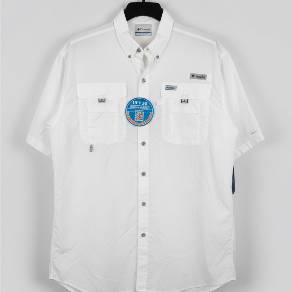 Columbia PFG Bahama II Short Sleeve Fishing Shirt - White - Size LT (Large Tall)